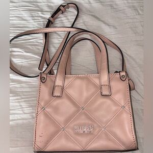Guess Pink Crossbody Bag with Quilted Design